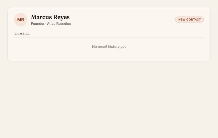 New contacts arrive already knowing the history